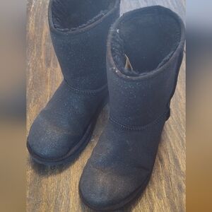 UGG Black Glitter Women's 6 Sherpa Ankle Boots